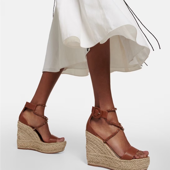 NEW IN BOX Christian Louboutin Chocazeppa Spikes 120 Leather Wedge Sandal - Picture 4 of 11